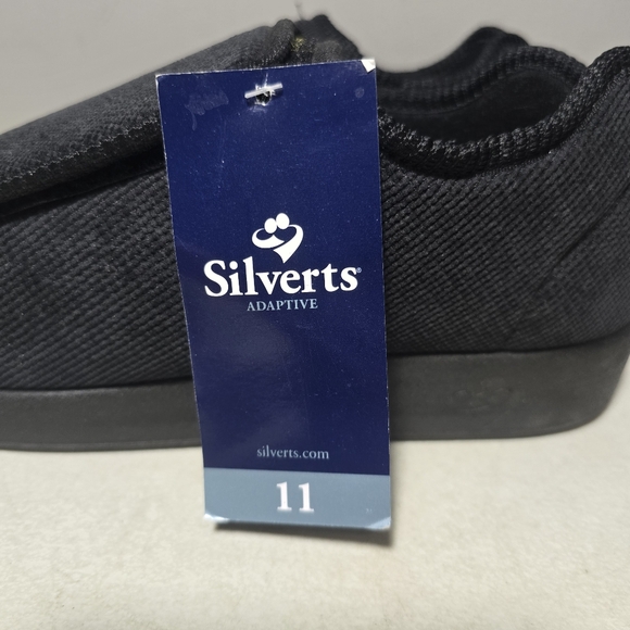 NEW Silverts Adaptive Slippers Diabetic Easy On Black Adjustable Womens 11 Men 9 - Picture 11 of 14